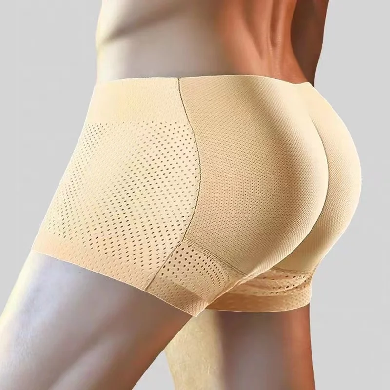 

INS Hot 2024 Men's Underwear Comfortab Breathable Lifting Buttocks Panties Sexy Male Body Shaper Peach Hip Sponge Pad Trunks