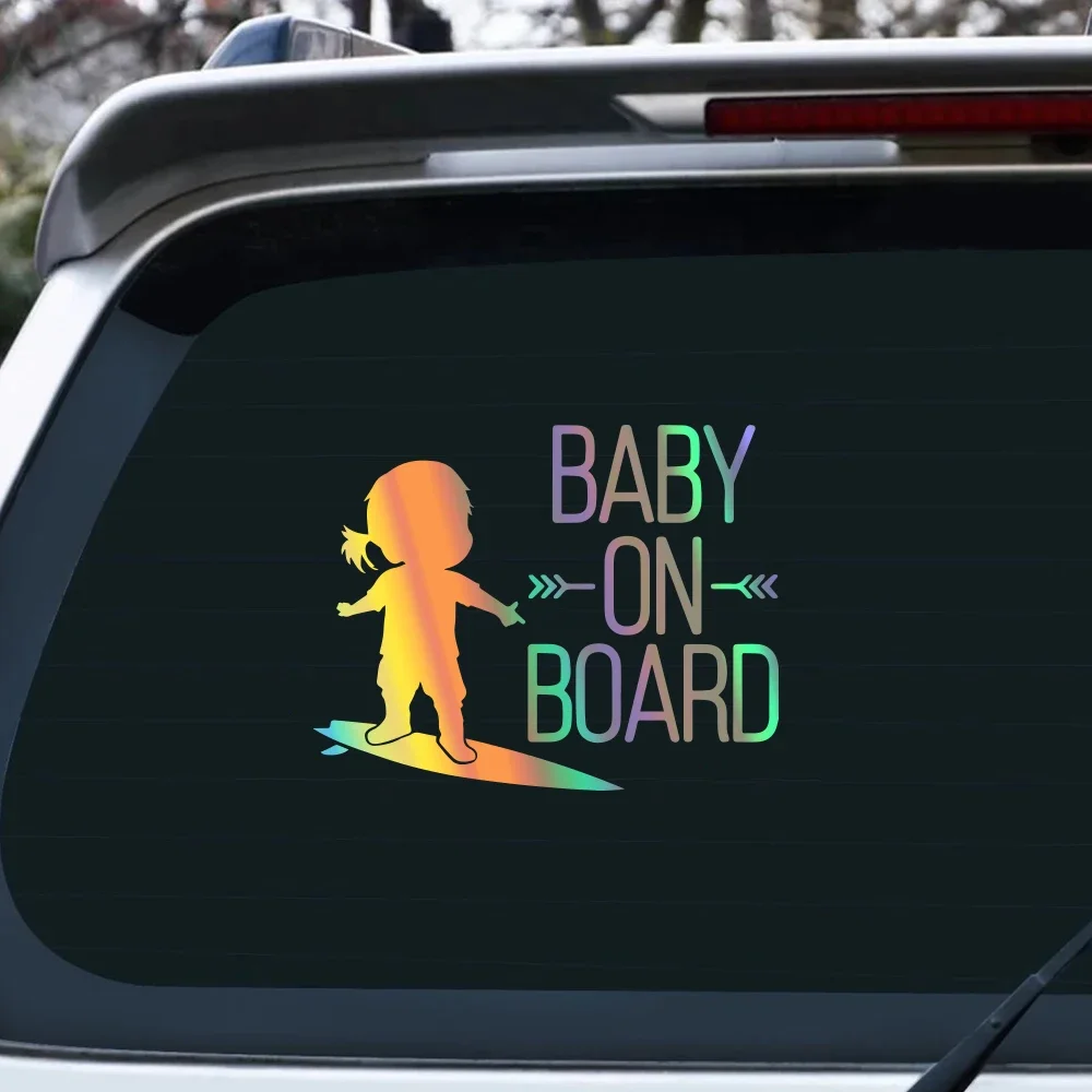 Car Sticker Skateboard Girl Pattern Princess On Board Decals Driving Safety Warning Sign Sticker Car Body Decoration Accessories