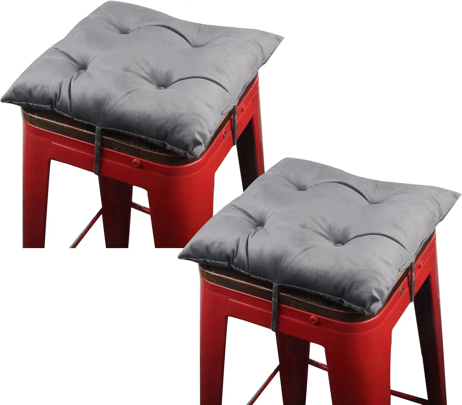 

2 Pa Bar Stool Cushion Small Kids Chair Pad With Ties Square 14”X14”X2 Grey