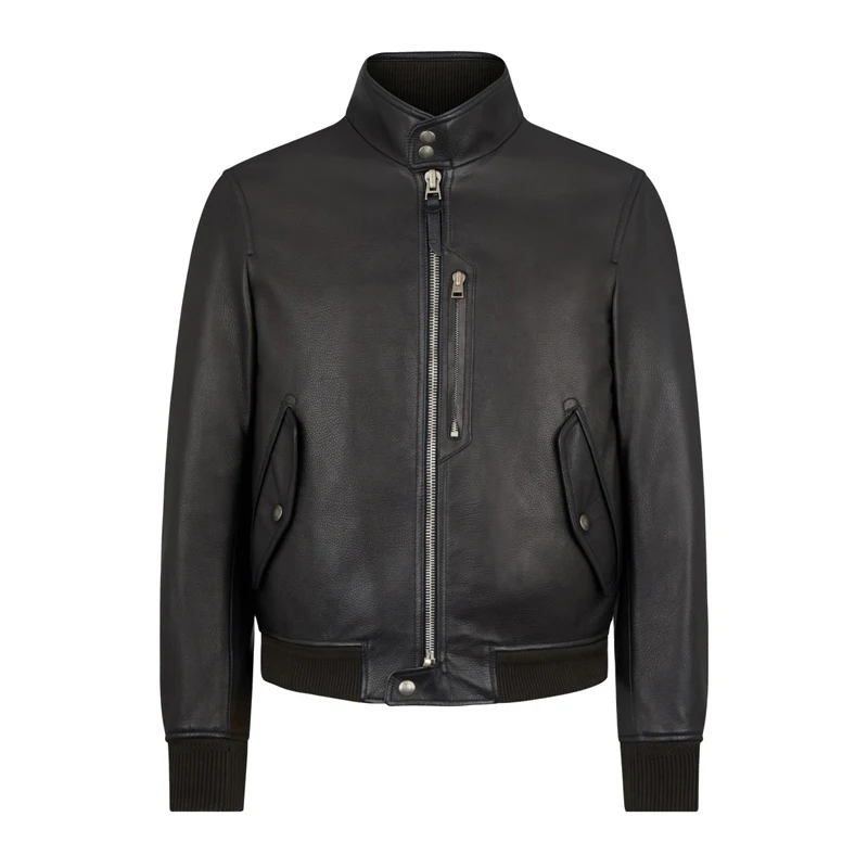 Men's High-Quality Classic Leather Jacket - Spring & Autumn New Products British Fashion Custom Short Sheepskin Design