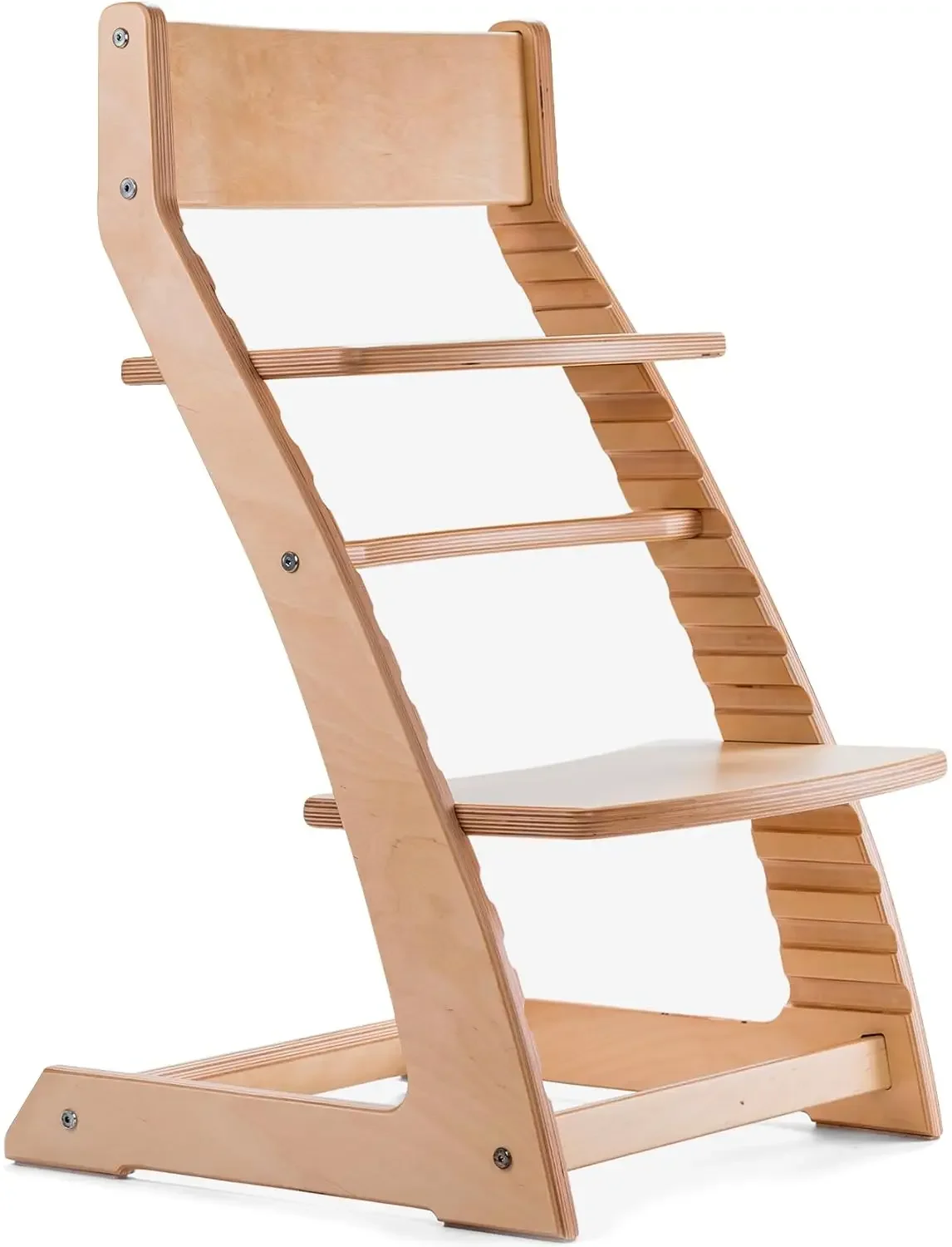 Wooden High Chair for Babies and Toddlers - Adjustable Height Easy to Clean Toddler Highchair - ,Grow with Child