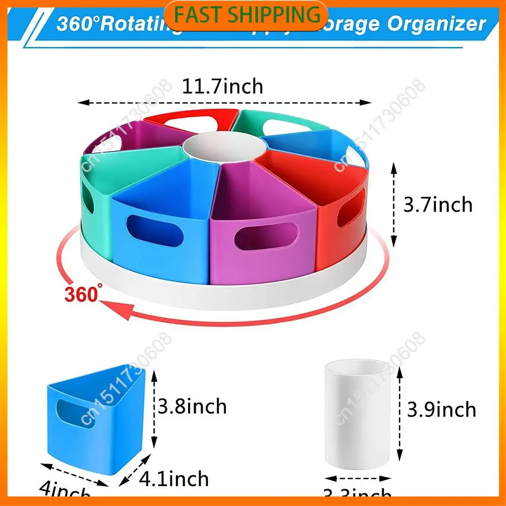 

Купите сейчас вращающийся настольный органайзер для детей, органайзер для хранения художественных принадлежностей для маркеров, карандашей, настольных принадлежностей для домашнего обучения, офисов