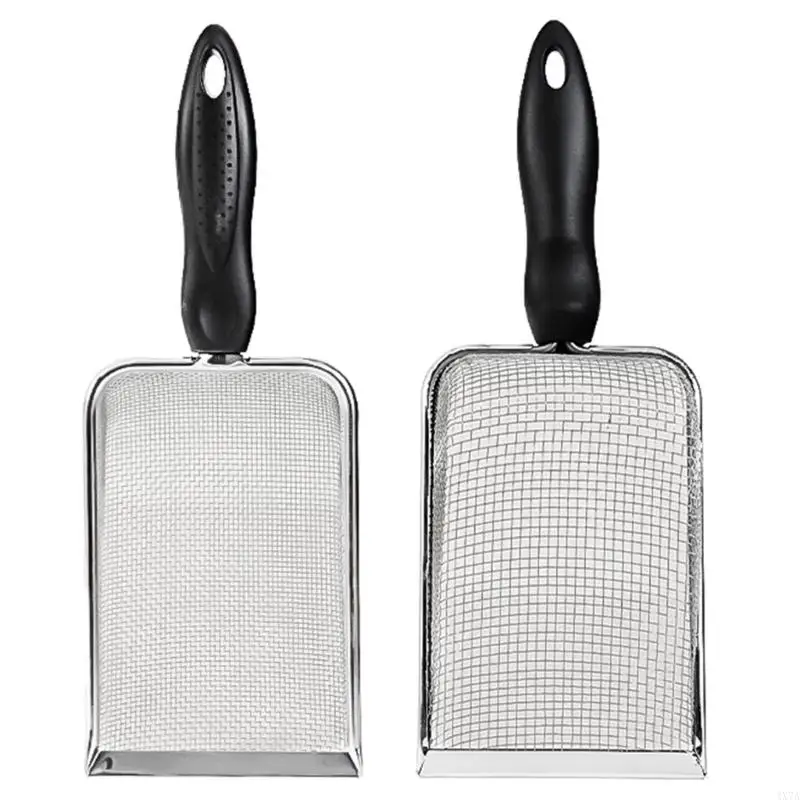 4x7a Reptiliensand Schaufel Edelstahl feinem Netz Metall Sandschaufel Terrarium Substrat Abfall sauberer Eckschaufeln