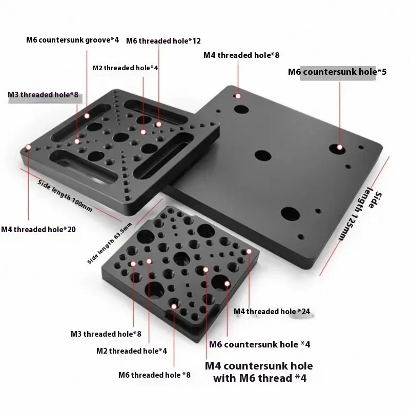 OvO Store ADA-S Series, Displacement Slide Adapter Plate Optical Breadboard with M2M3M4M6 Threaded Hole Matrix Porous Plate