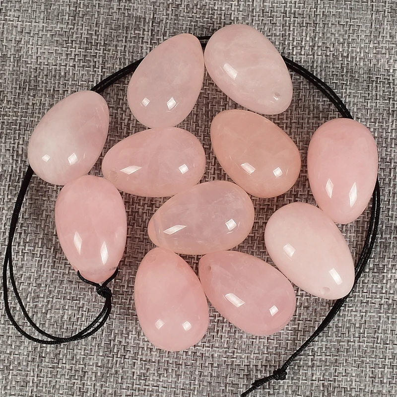 Rose Quartz Massage Egg 30*20 Natural Jade Yoni Ball Crystal Stone Mineral For Kegel Exercise Vaginal Muscle Health Ben Wa Balls