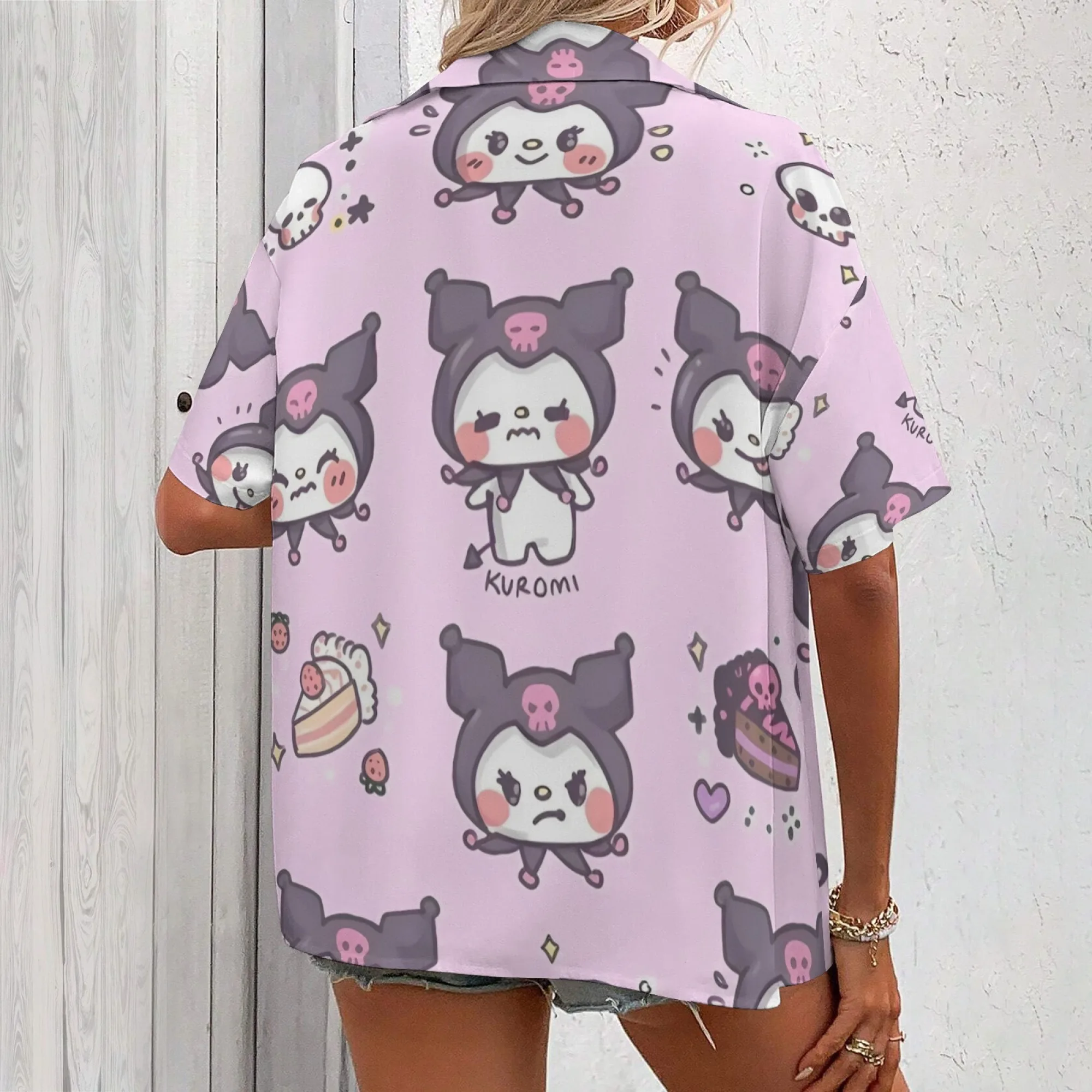 Kuromi Shirt Damen Kuromi Shirt Langarm Unisex Damen T-Shirt Damen Kleidung Koreanische beliebte Kleidung Damen Kleidung Y2k Top