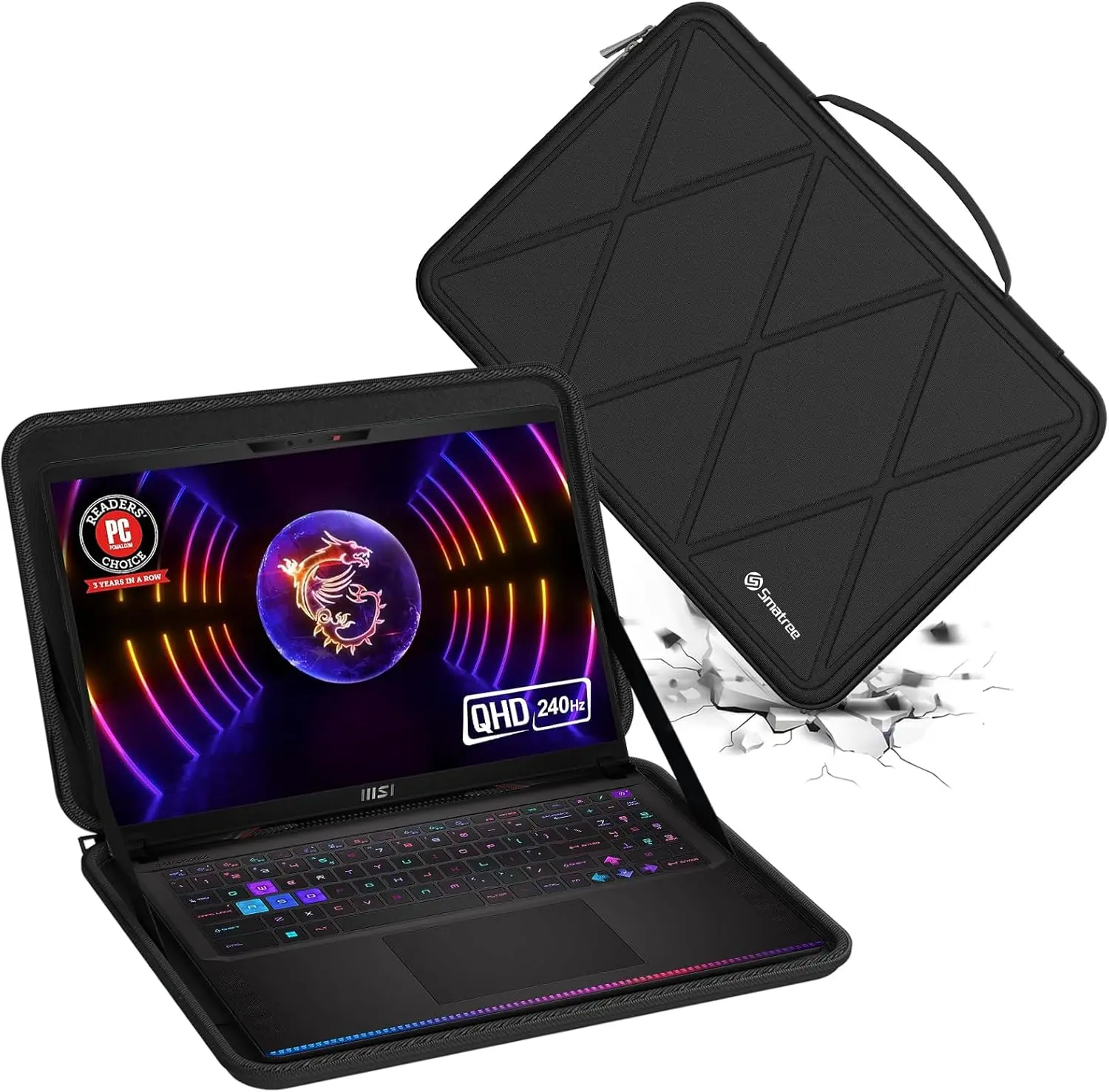 Smatree Hard Eva Protective Sleeve Case Compatible with 17 Inch MSI Raider