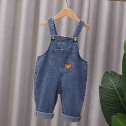 Soft Cotton Baby Boys Overalls Spring Autumn Kids Long Pants Casual Girls Jumpsuits Children Clothes Suspender Trousers 0-6Y