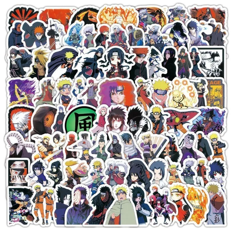 Naruto Q Version Cute  Stickers 60/120 Pcs Available Japanese Kawaii DIY Decorative Decals Anime Merch for Journal & Card Making