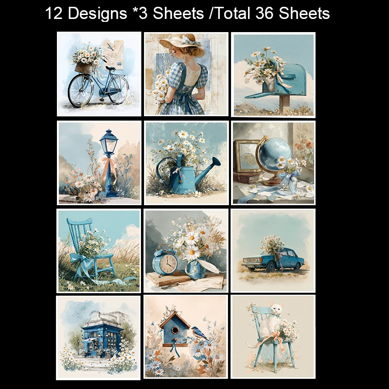 36 Lembar Kertas Scrapbook 6x6 inci: Cetakan Kerajinan Artistik untuk Scrapbooking, Origami & Planner – Kertas Dekorasi DIY Terlaris