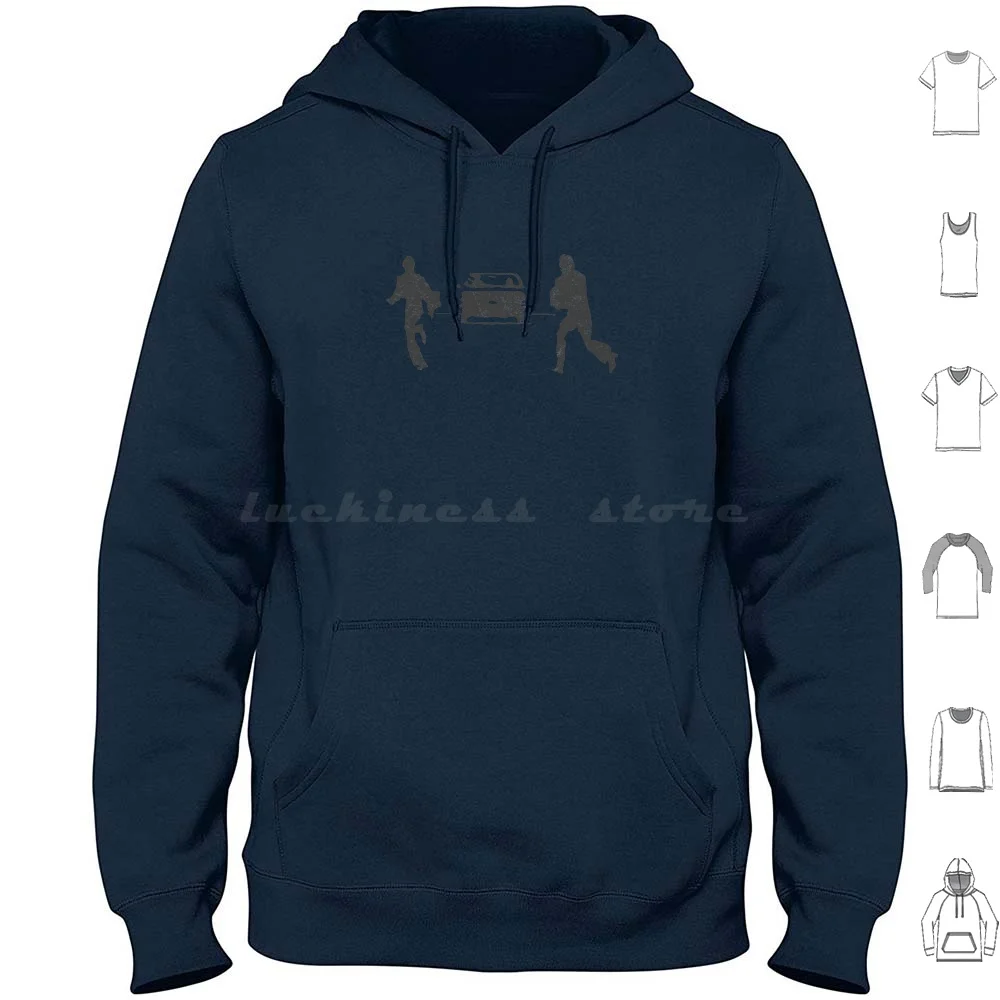 The Getaway Hoodies Long Sleeve Retro Vintage Awesome Cool Chase Funny Ironic Clever 90s Boys Hip Hop Rap Classic Black