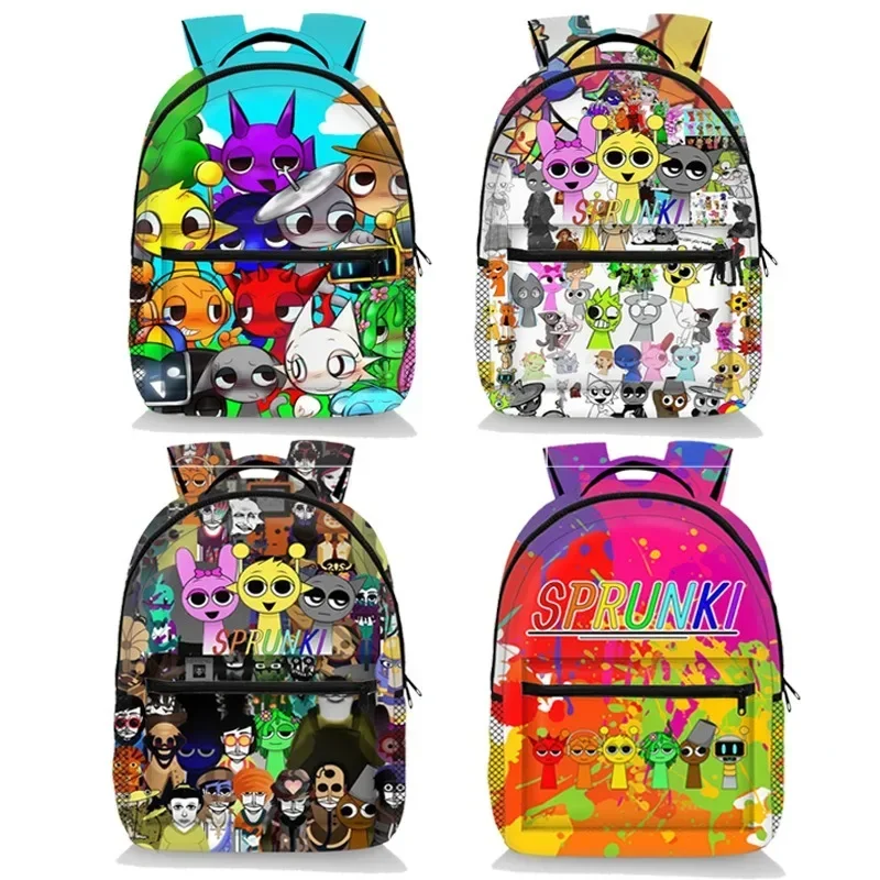 Mochila Sprunki para niños, mochila Incredibox para niños, mochila de dibujos animados de Anime para estudiantes, mochila escolar para niñas, mochila para niños, regalo de cumpleaños