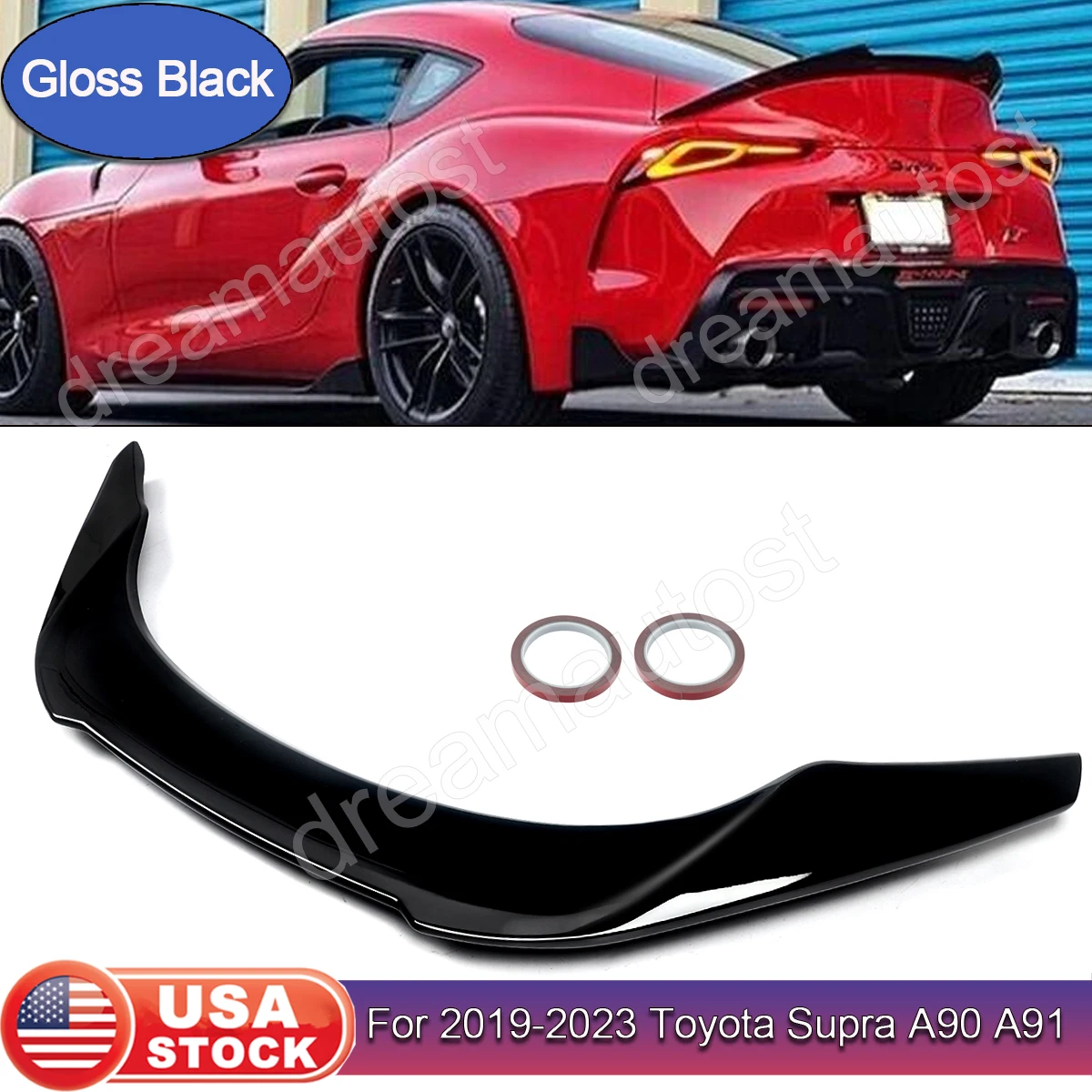 

Задний спойлер багажника подходит для Toyota GR Supra A90 A91 2020 2021 2022 2023 2024 2025 MK5 Highkick глянцевый черный задний спойлер Крыло
