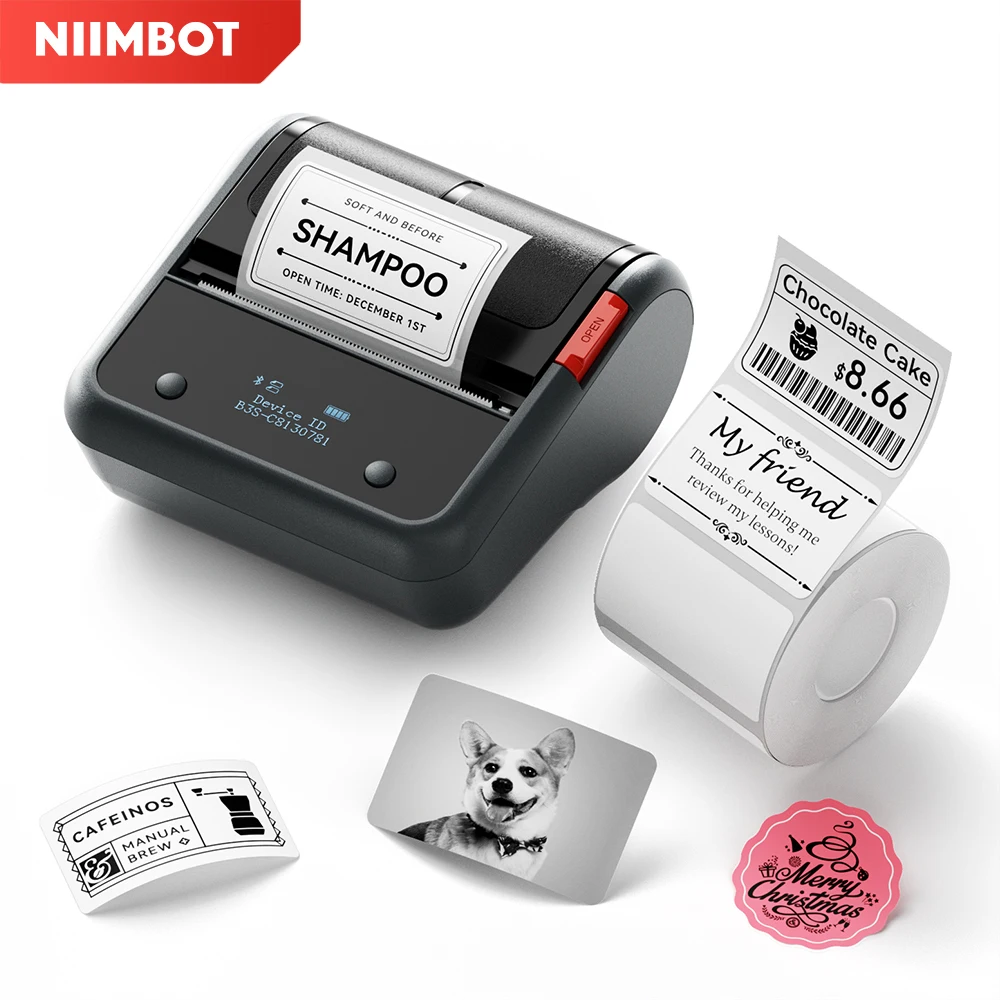 Niimbot B3S/B31 Wireless Label Printer 3 Inch Thermal Business Jewelry Barcode Sticker Maker for Mobile iOS Android Windows