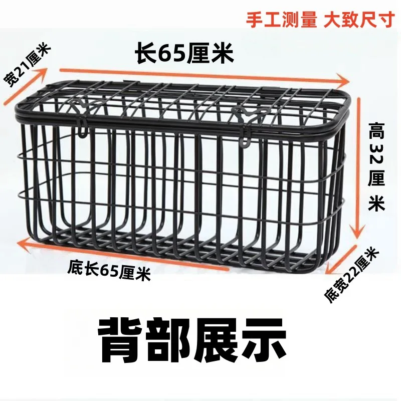 Bicycle basket with wooden support frame, suitable for bicycle riding accessories
