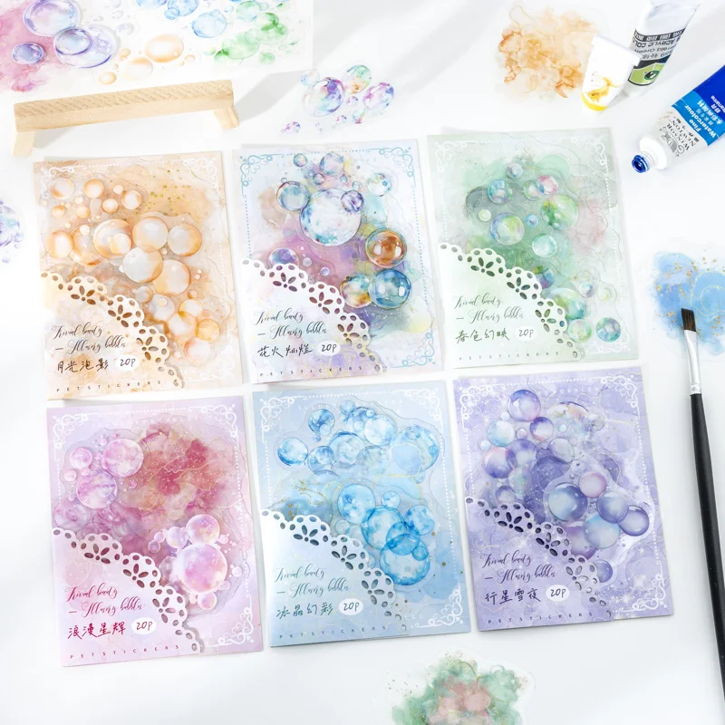 

12packs/LOT Illusory bubbles series cute lovely retro decorative PET sticker
