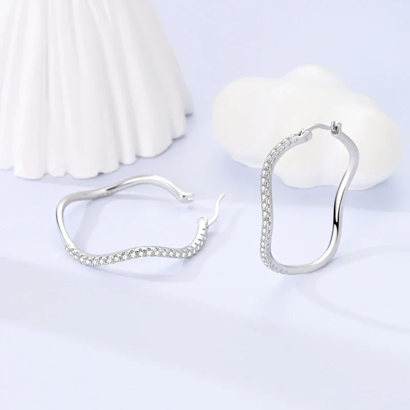 925 Sterling Silver Infinity Woven Love Round Metal Earrings Retro Pattern Zircon Earrings for Women Wedding Fine Jewelry Gifts