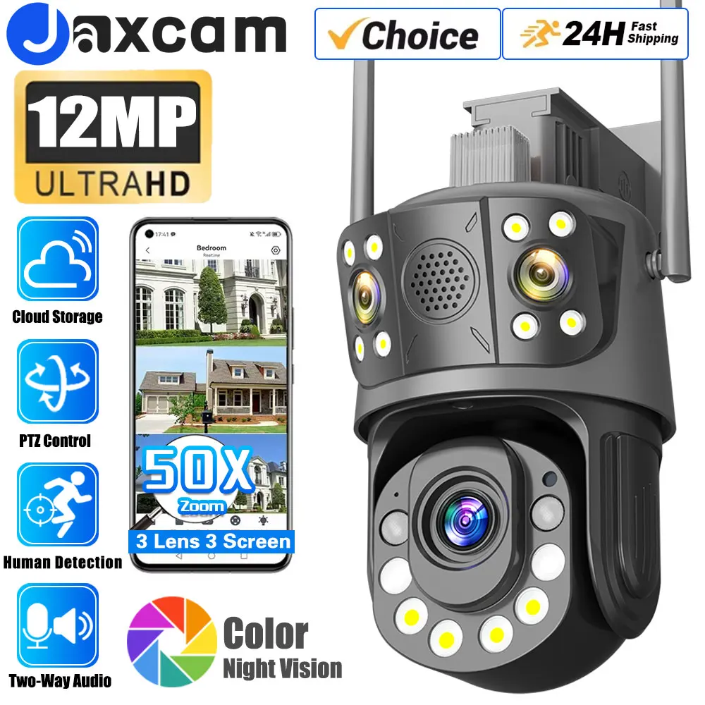 ICess 50X Optical Zoom 4K 8MP WiFi Security IP Camera 2-Way Audio Waterproof Remote Access PTZ Outdoor CCTV Surveillance Camera