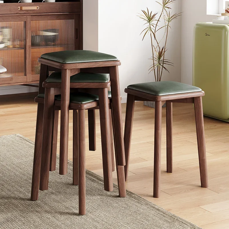 High American Kitchen Stools Square Chair Wood Stool Living Room Dining Chairs Tabouret Design Rustic Gamer Storage Furniture