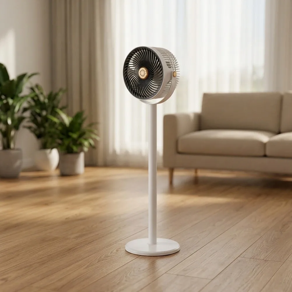 Portable Standing Fan for Bedroom with for Whisper Quiet Operation 5 Speed Levels 360 Degree Rotation and 4000mAh Built in