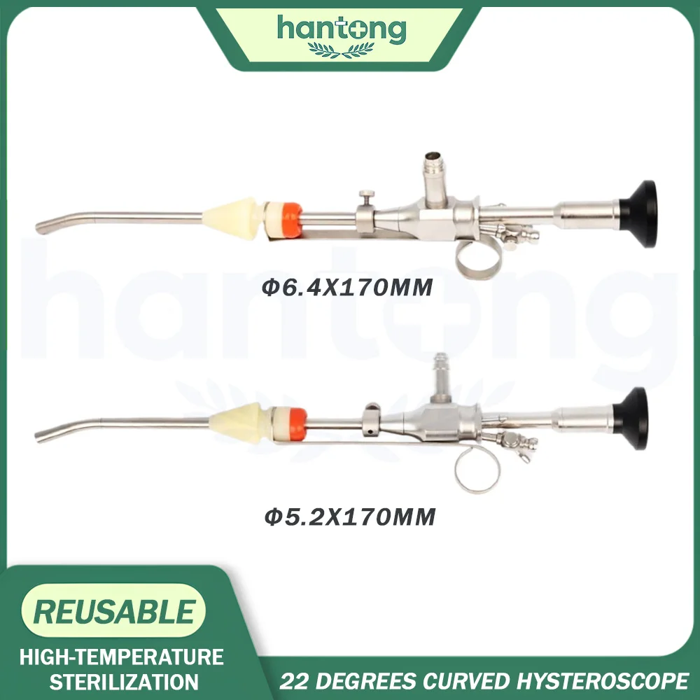 Degree 22 Curved Rigid Endoscape,Stainless Steel ,Gynecology Department Surgical Instruments 5.2mm 6.2mm Hysteroscopy integrated
