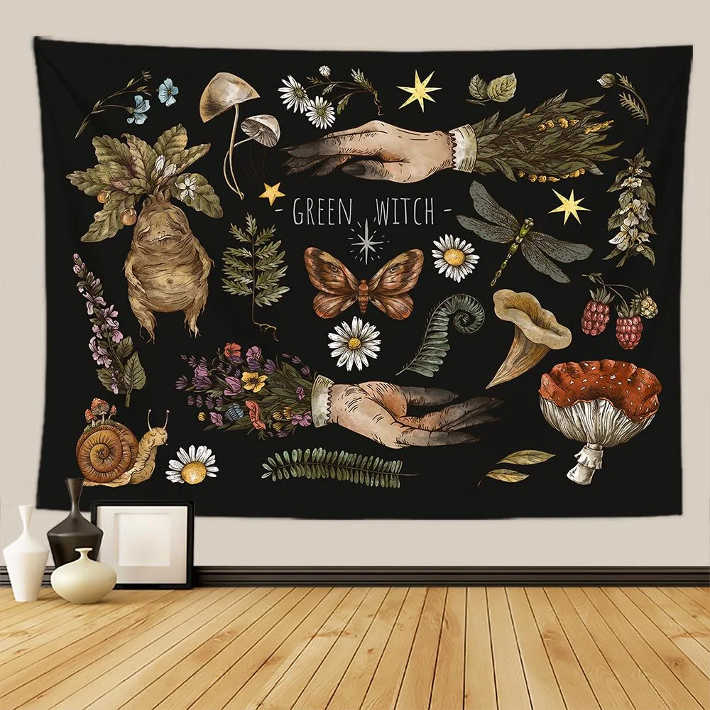 VIKAMA Fantasy Mandala Wind Wandteppich Wandbehang Studio Hintergrund Teestube Yoga Matte Meditation Zimmer Wanddekoration