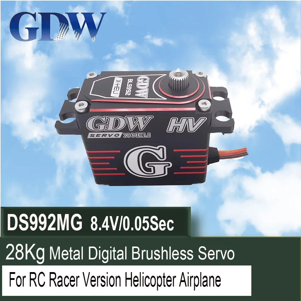 

GDW BLS992HV BLS995HV 28KG 0.05Sec CCPM Standard Size Digital HV Metal Brushless Servo For RC Racer Version Helicopter Airplane