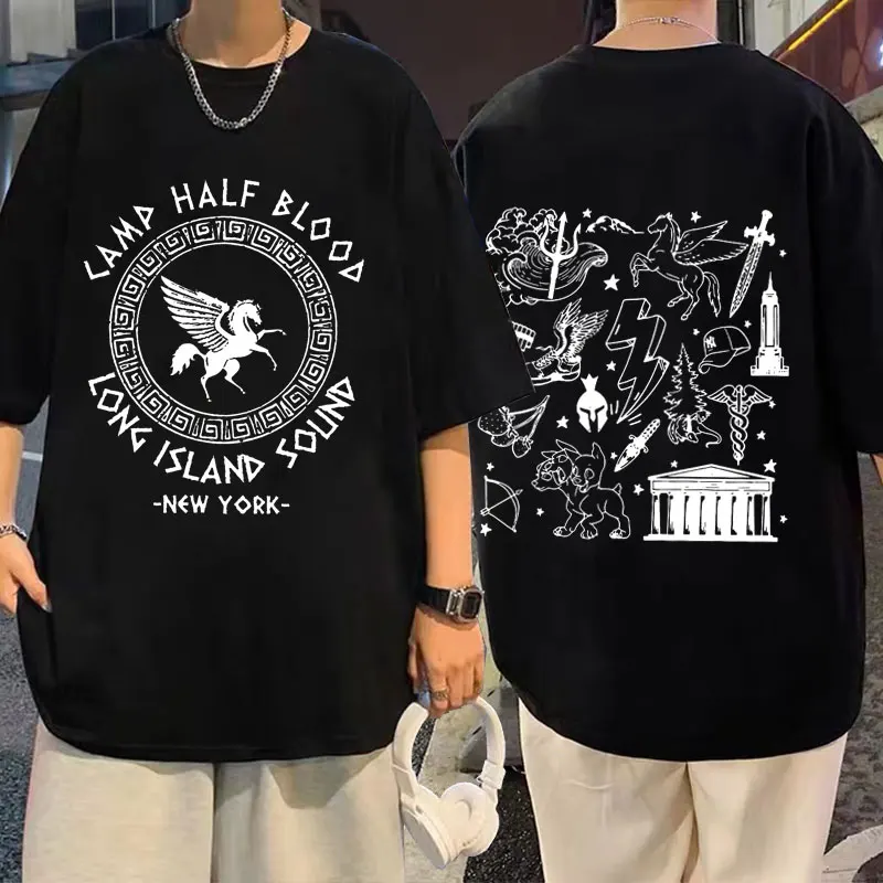 

Camp Half Blood Graphic Print T-shirts Men Women Classic Vintage Oversized Tshirt Male Casual Harajuku T-shirt Men's Streetwear