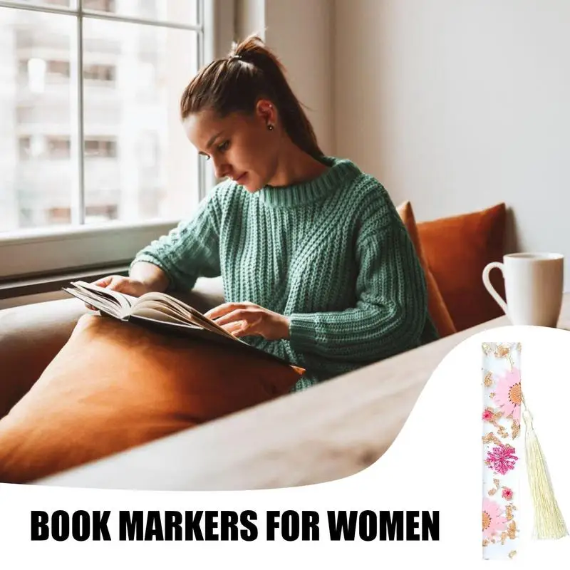 ดอกไม้แห้งธรรมชาติบุ๊คมาร์คเรซิ่นดอกไม้เครื่องหมายหนังสือเดซี่อีพ็อกซี่ที่คั่นหน้าของขวัญสำหรับเด็กนักเรียนเครื่องเขียนอุปกรณ์การเรียน