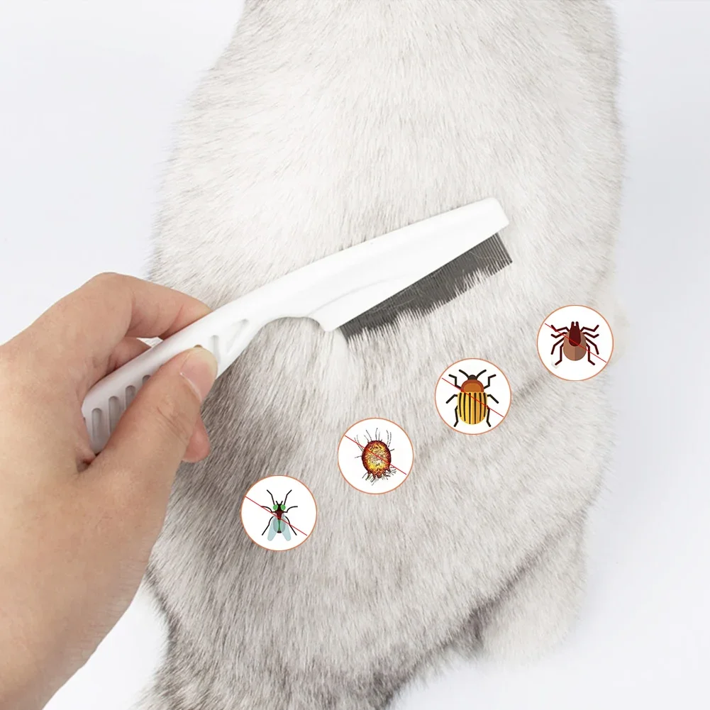 Pet Flea Tick Remover Comb - Stainless Steel MultiColor Grooming Tool for Dogs and Cats - Protects from Fleas, Lice, and Ticks