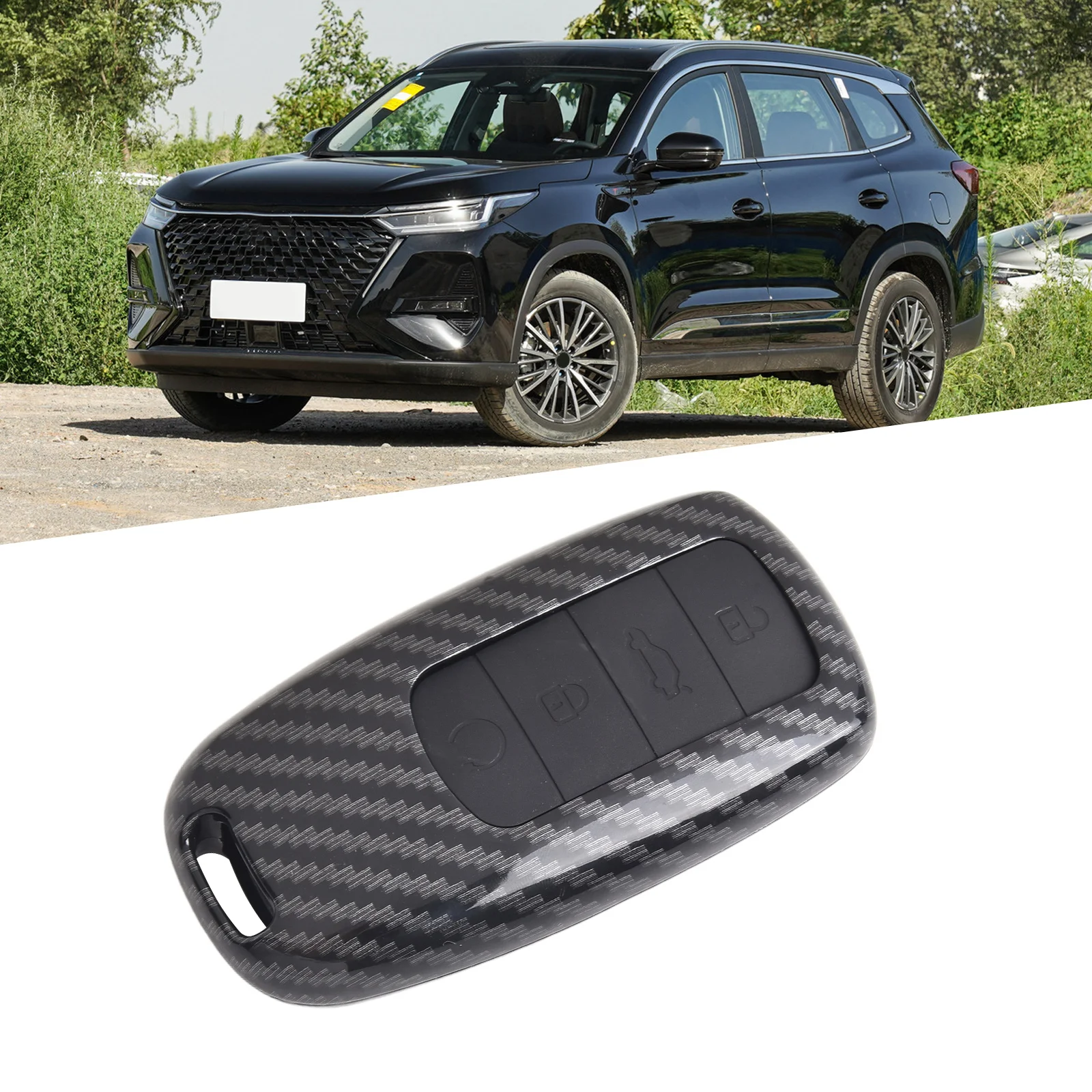 Protective Key Case Cover Made from ABS Carbon Fiber for Chery Cars Specifically Fits the Keys of For Tiggo Series Models