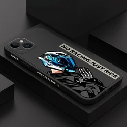 Motorcycle Boy Phone Case For iPhone 16 15 14 13 12 11 X XR XS SE2 SE2020 8 7 6 6S Plus Pro Max Mini Silicone Cover