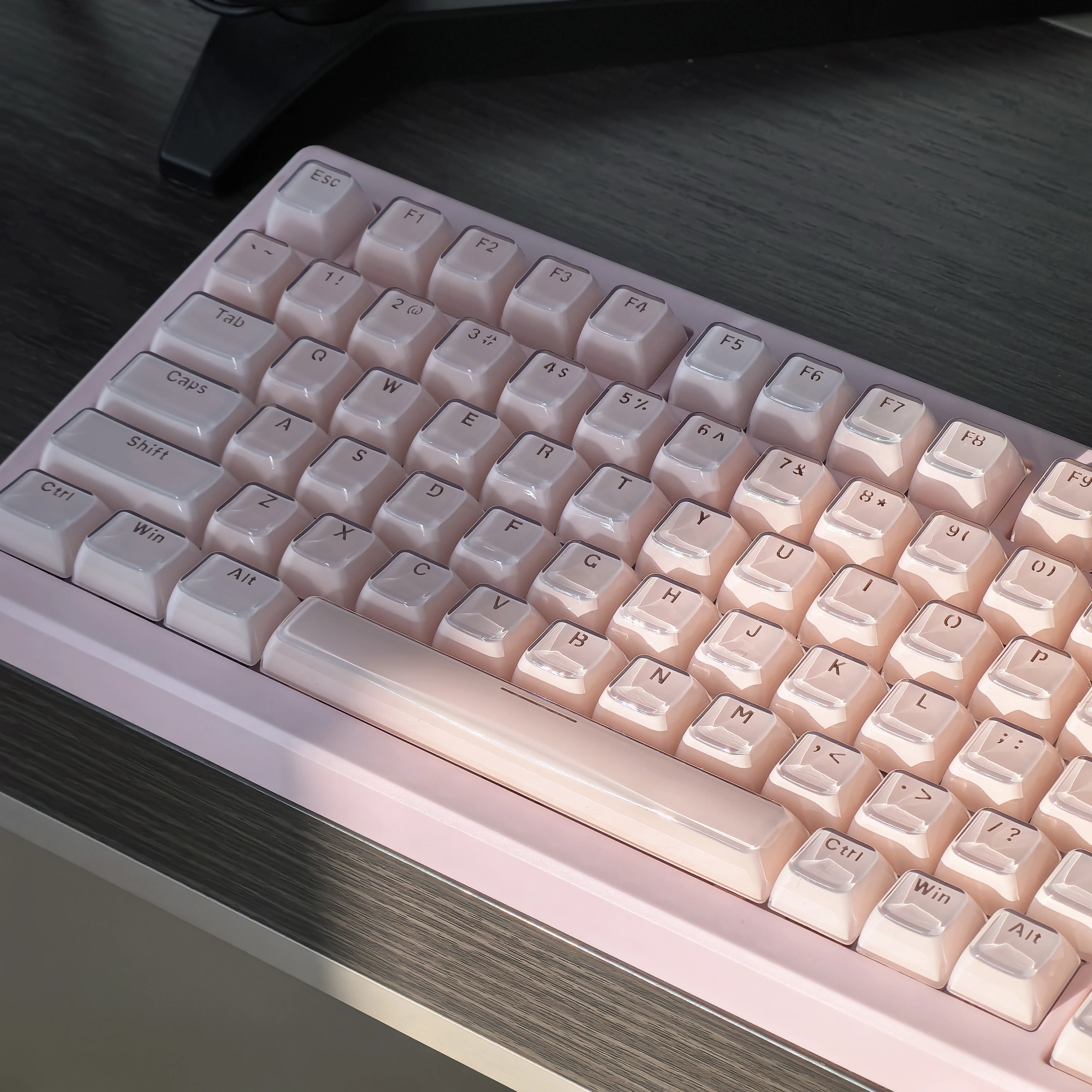 Pink Jelly Keycap Alice Layout Keycap Crystal 135 teclas Pc Translúcido Teclado Key Cap Ansi/Iso Layout Eom Altura