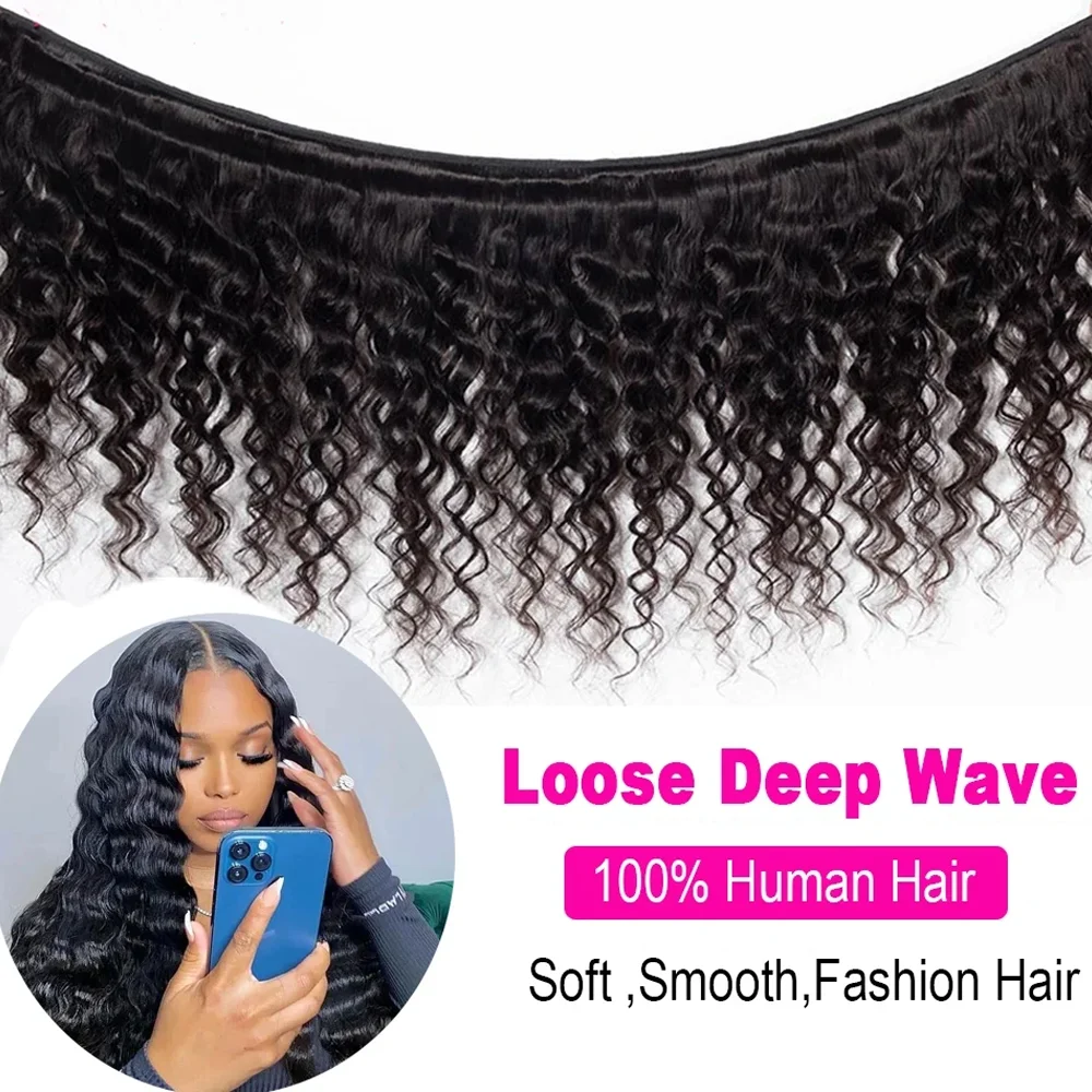 4 Pcs Pack Sale Loose Wave Brazilian Hair Weave Bundles 8-14 Inch Human Hair Bundles For Women 190Gram