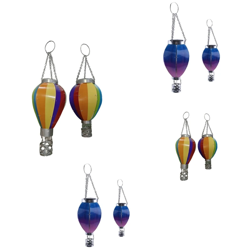 TKOH-Art & Gift Solar Hot Air Balloon Lantern - Hanging Solar-Powered LED Lights, Waterproof Portable Decorative