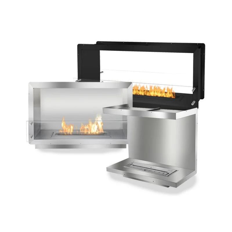 

# X Современный двусторонний электрический камин, интеллектуальный био-этанол, пожарная коробка для использования в помещении и на открытом воздухе