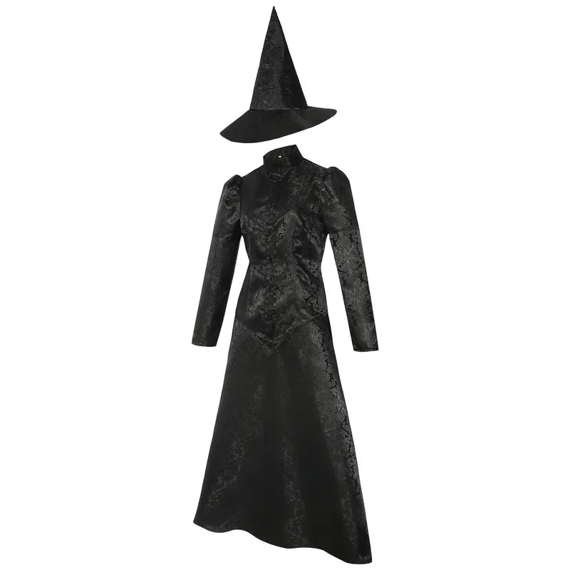 

Movie Girls Wicked Glinda Elphaba Cosplay Costume Halloween Party Role-playing Pink Black Dress Robe Hat Women Adult5;c,8'z,6.k