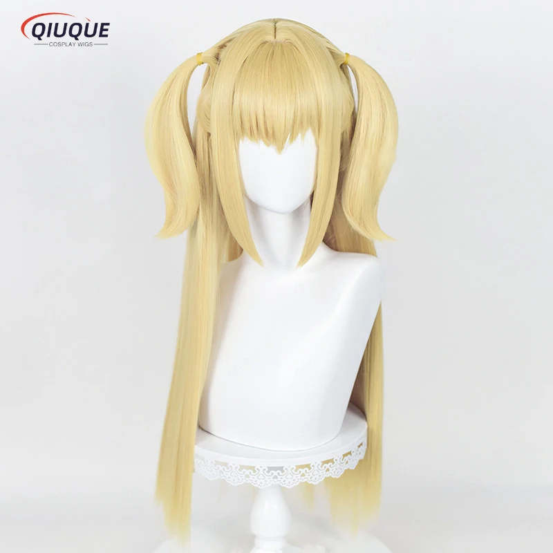 

High Quality Anime Misa Amane Cosplay Wig MisaMisa Wig Long Golden Yellow Heat Resistant Synthetic Hair Wigs + WigCap