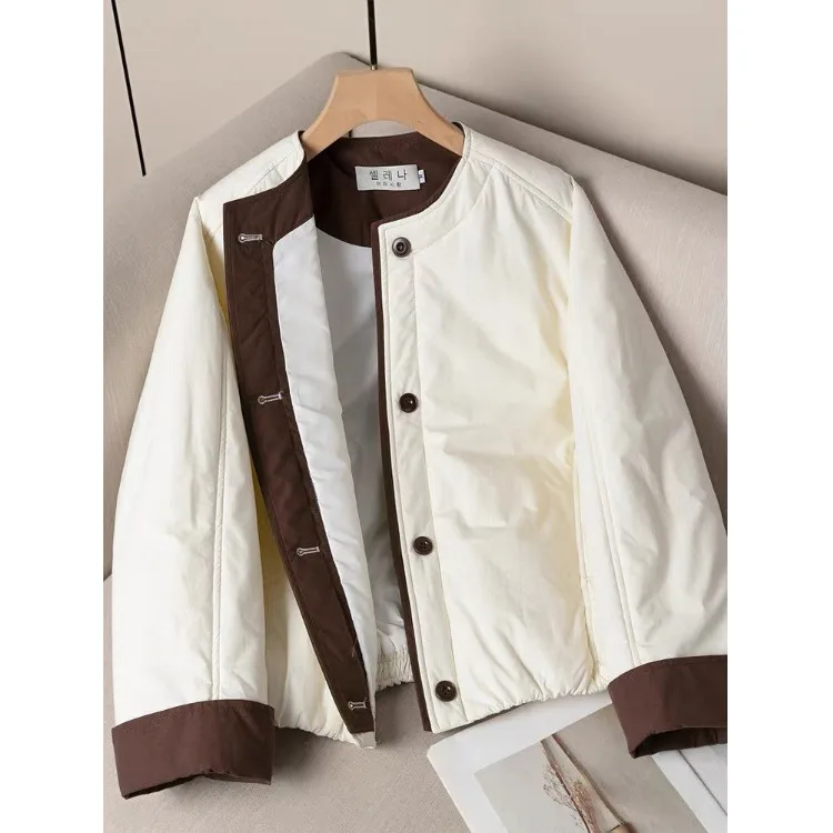 

Color Blo Cotton Jaet Women's Loose Warm College Sle Winter New Arrival Faion Small Size Commute Korean Version