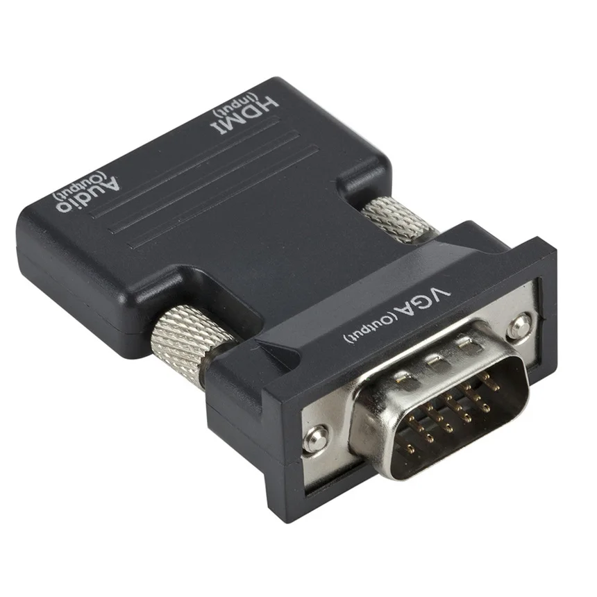 Kompatybilny z HDMI żeński na VGA męski konwerter 3.5mm Adapter przewodu Audio 1080P FHD wyjście wideo na PC Laptop TV Monitor projektor