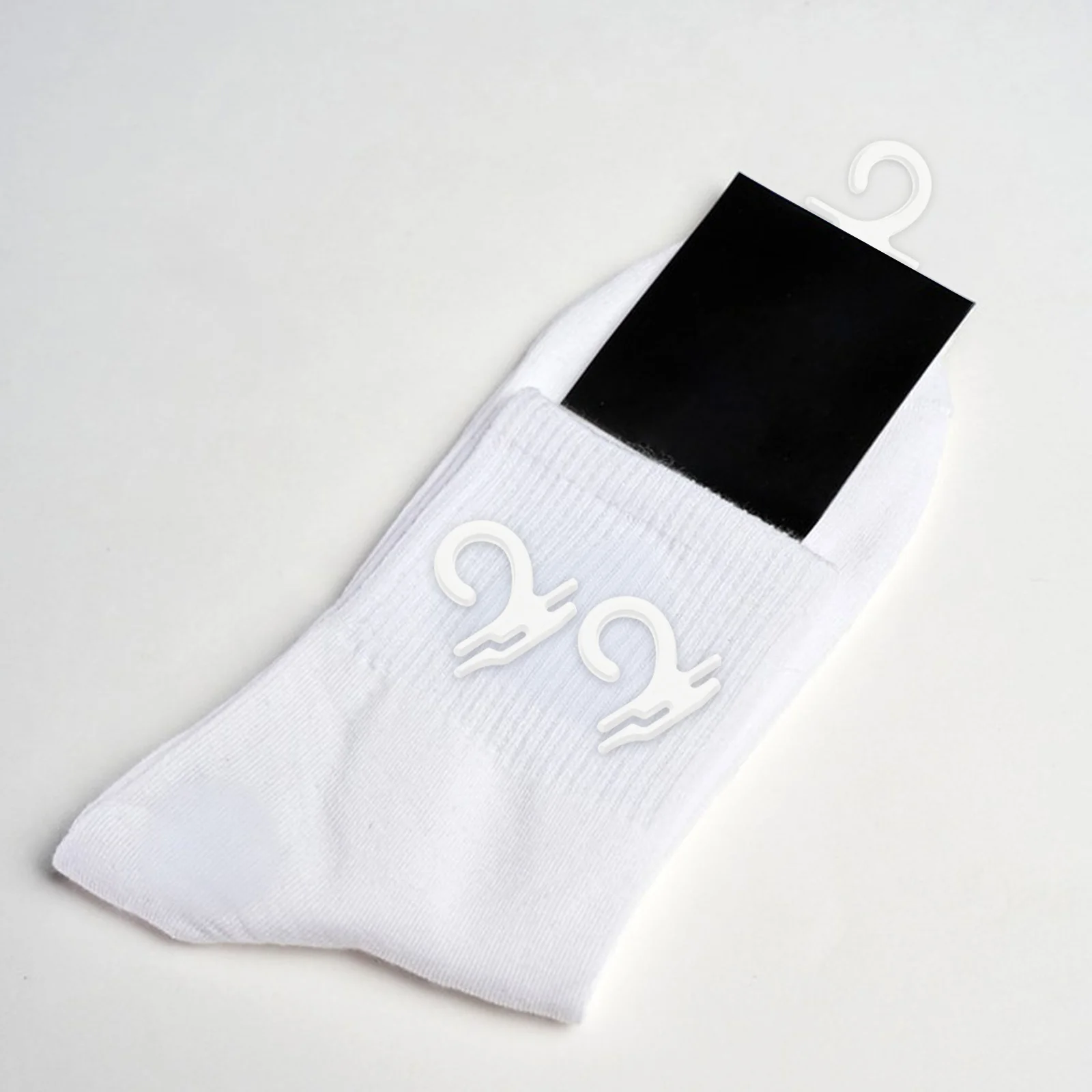 

300Pcs Transparent Hooks Sock Hanger Hook Retail Display Hangers Plastic Small Hooks for Socks Organization Space Saving