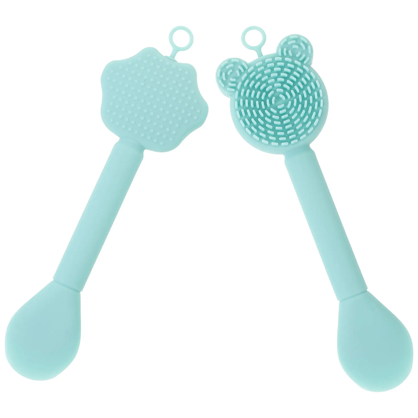 Brosse de nettoyage du visage en Silicone, applicateur de masque Facial à Double extrémité, épurateur en Silicone souple pour peau lisse, 2 pièces