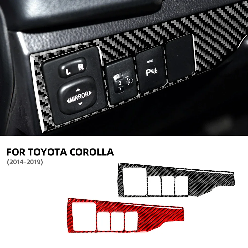 

Carbon Fiber Black Fit for Toyota Corolla 2014 2015 2016 2017 2018 2019 Headlight Switch Car Acceccories ParaAuto Stickers Tools