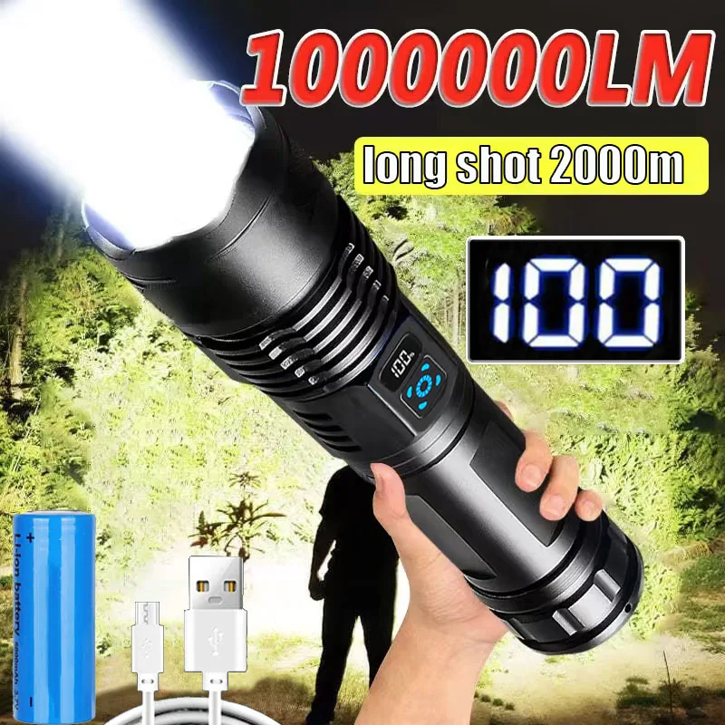 

High Power Flashlight Super Bright Rechargeable Led Torch Aluminium Alloy Tactical Flashlights With USB Charging Outdoor