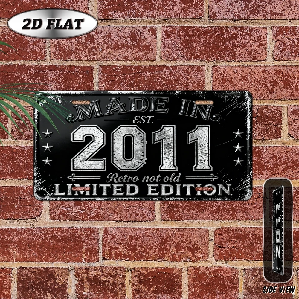 2D Flat - 【2D Flat】 2D Flat - [2D Flat], 2D Plane, 1pc, Vintage Metal Aluminum Decorative Sign (12×6 Inches), Retro Year Decorat