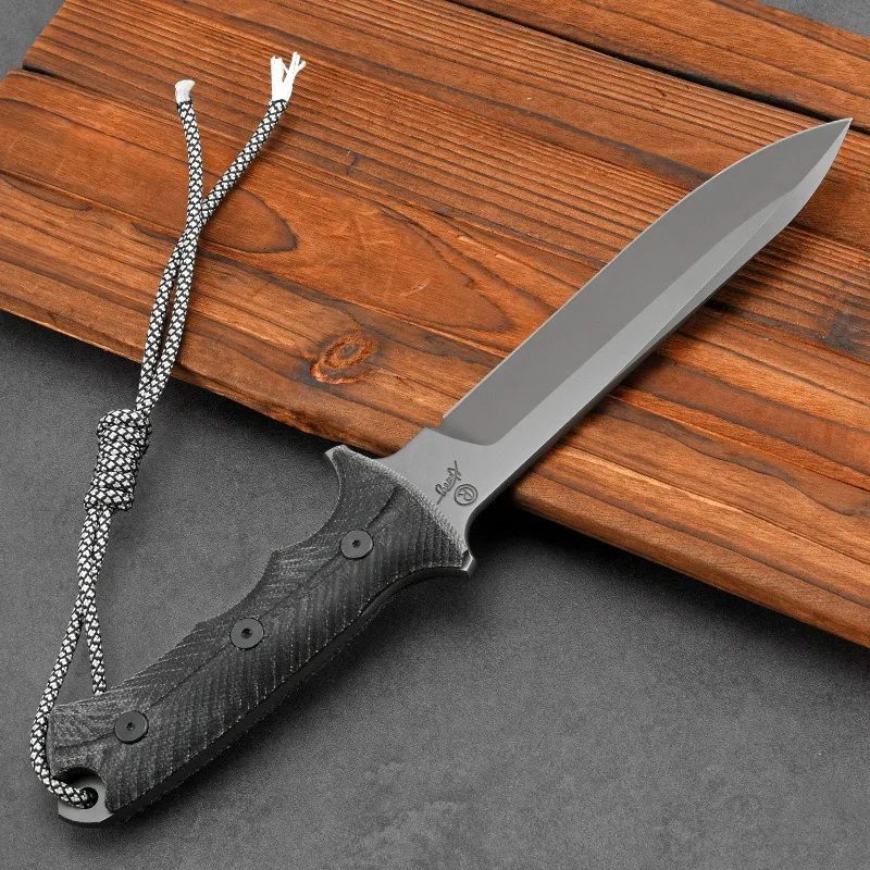 Straight Blade High Hardness Outdoor Knife Tool Camping Survival Pocket Knife Integrated Dragon Bone