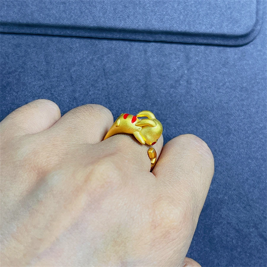 Pokemon Pikachu Rings Jewelry for Women Kawaii Finger Ring Decorations Adjustable Opening Ring Girls Accessories Birthday Gifts