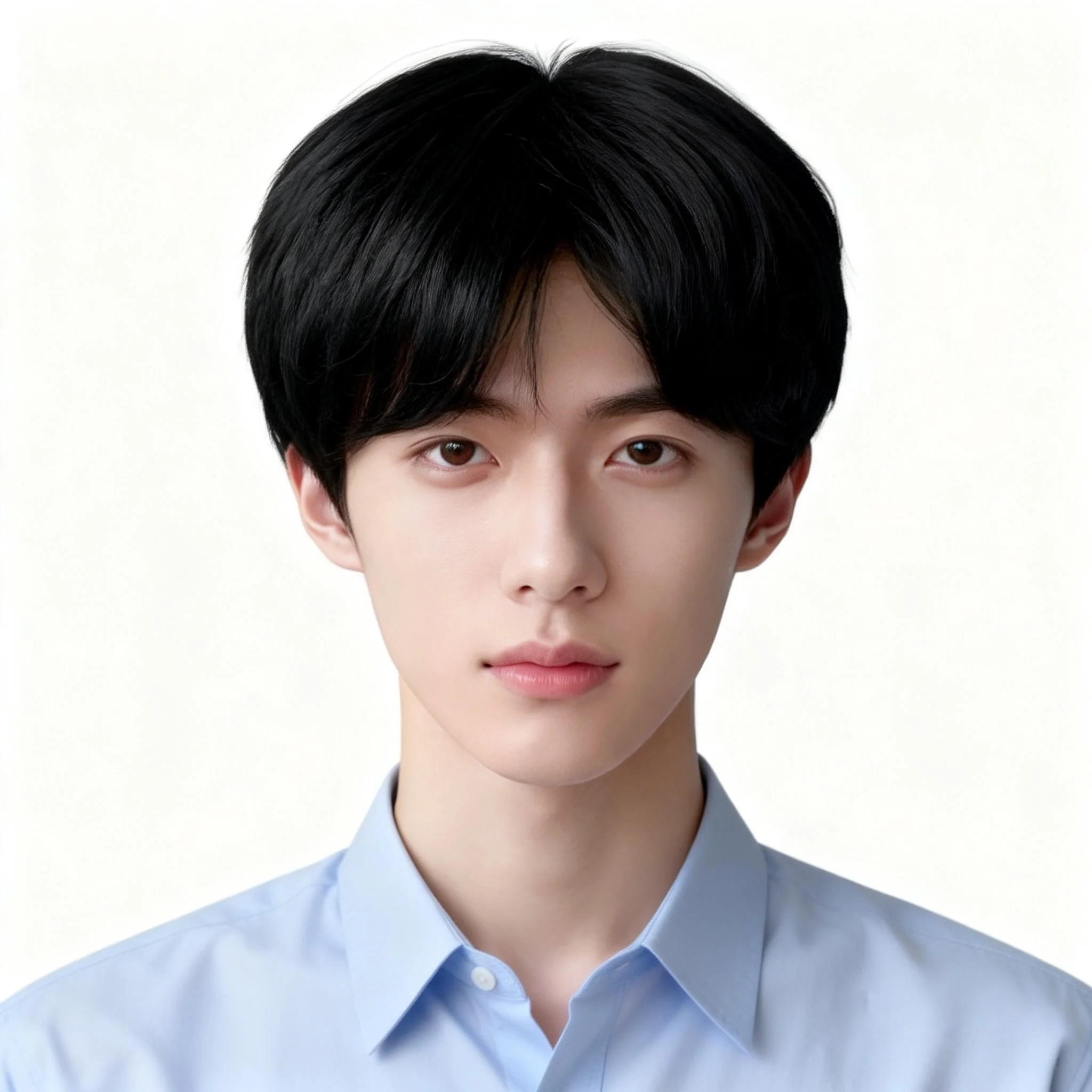 

Мужской короткий парик в корейском стиле с центральной частью, шелковистый черный прямой синтетический парик, универсальный повседневный мужской короткий парик