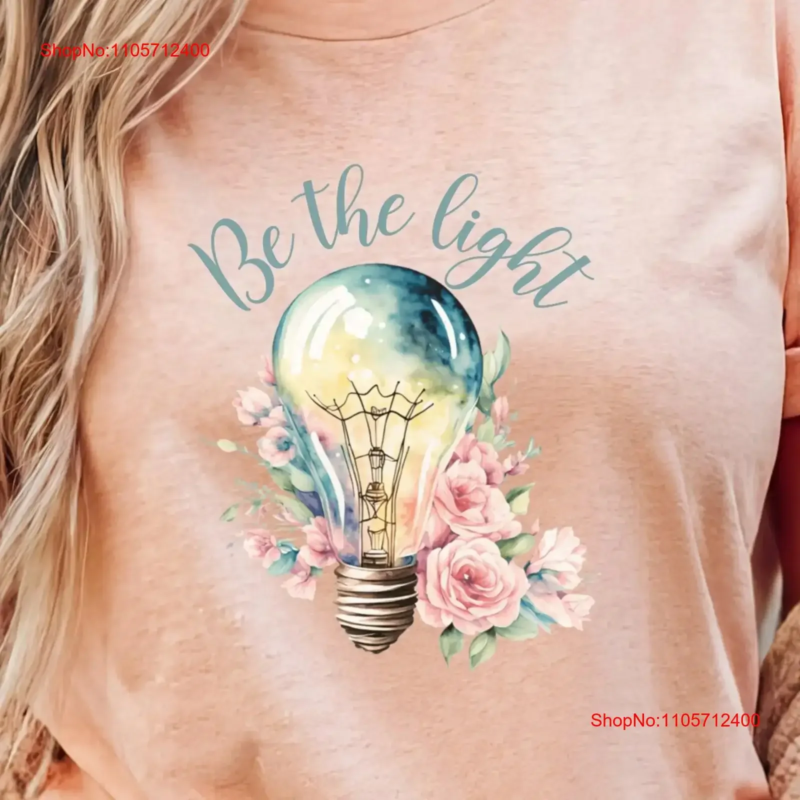 T-shirt « Be the Light » : Encouragement, Positivité, Empowerment, Leadership, Influence – Col Rond pour Femme, Vintage, Délavé, Unisexe, Doux