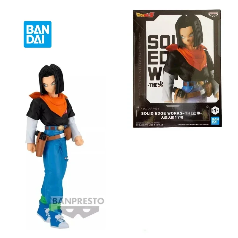 In Stock Original Bandai Banpresto Dragon Ball Z SOLID EDGE WORKS Android17 Anime Action Figure PVC Model Collectible Toys Gifts